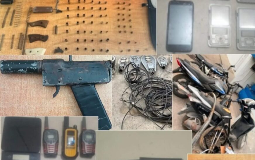 Policía Nacional y Ministerio Público ocupan armas, municiones y equipos durante allanamientos en Barahona; dos personas fueron arrestadas