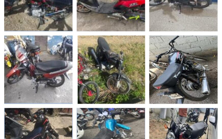 Policía Nacional recupera diez motocicletas robadas durante operativos realizados en distintas provincias